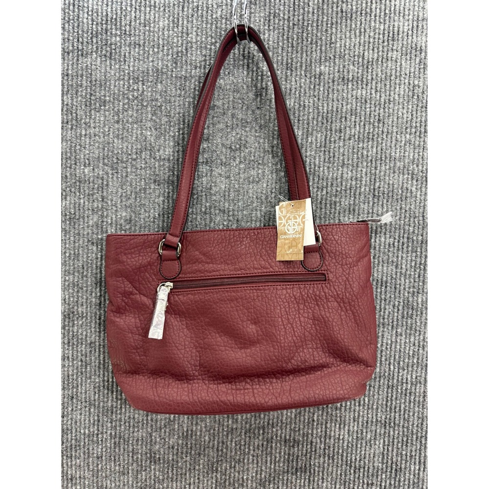 Giani Bernini Tote Bag Womens Wine Red New Pebble Faux Leather 100023940 - Picture 2 of 12